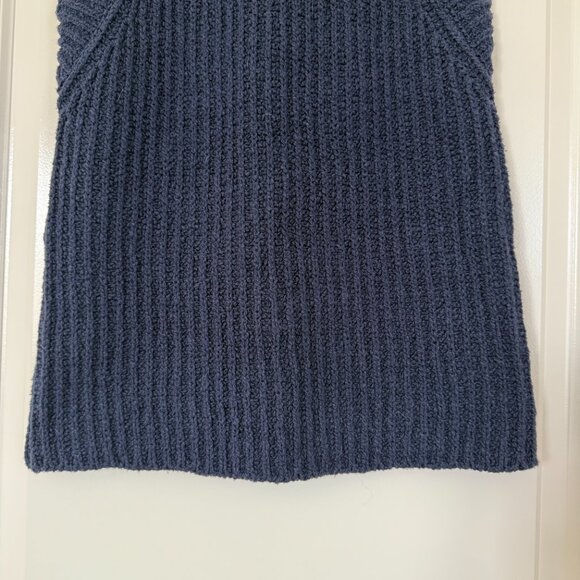 Anthropologie Siobhan Sweater Tank Knit Mock Neck Winter Blue sz XS - Picture 7 of 14